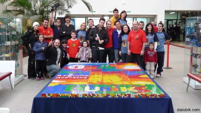 World Record: Mosaic from Rubik's
              Cubes